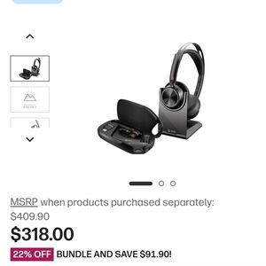 Wireless Over-Ear Computer Headset - Black